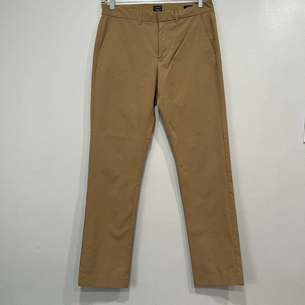 J.Crew Men's The Tech Thompson Pants Flex Size 32x34 Beige‎ Tapered